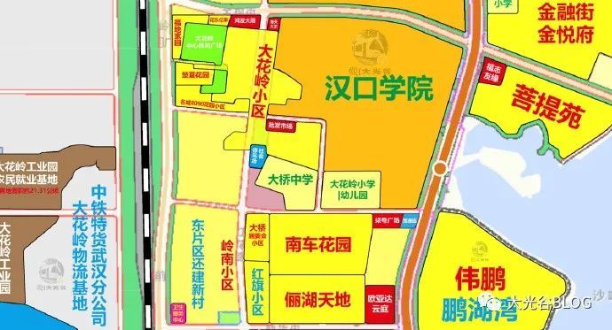 江夏大花岭汉口学院西南侧两小地块属性调整！